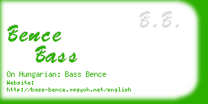 bence bass business card